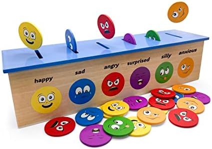 צעצועי סולובו | רגשות מטבע ירידה וללמוד ושחרור | צעצועים לפיתוח דיבור, צעצועי עץ לרגשות פעוטות, למדו באמצעות
